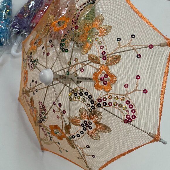 6-Pack Mini Lace Embroidered Umbrellas - Picture 1 of 13